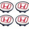 Колпачок на литые диски Honda 58/50/11 хром/красный