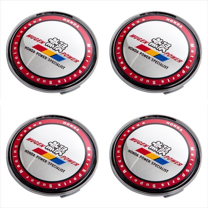 Колпачки на диски 62/56/8 со стикером Honda mugen power