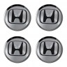 Заглушки для диска со стикером Honda (64/60/6) хром и черный